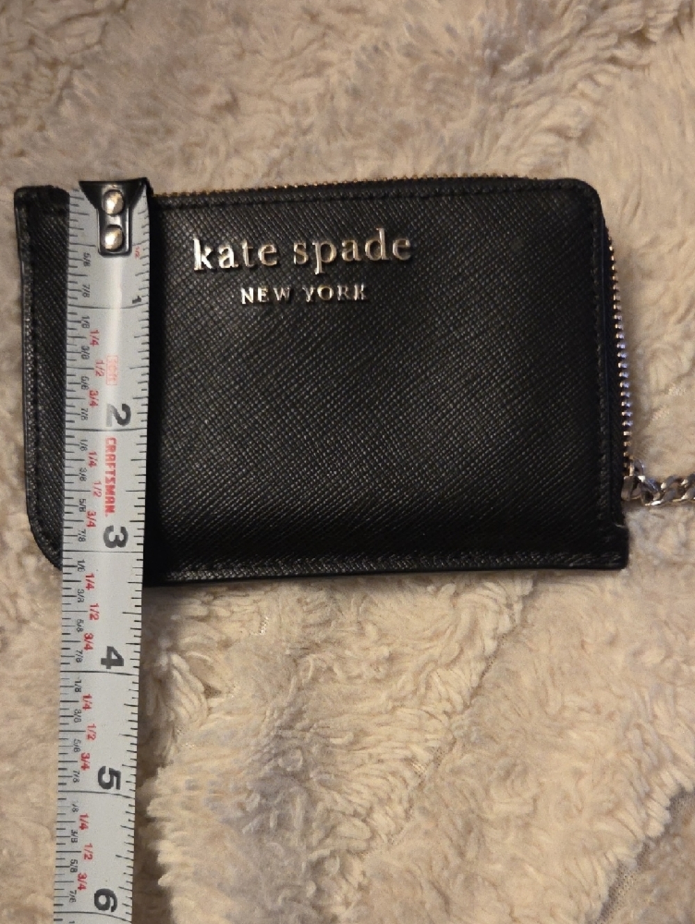 kate spade Black Leather Zip Keyring Card Case - Picture 10 of 10
